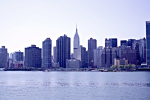 New York City skyline as seen from Gantry Park, Long Island City, Queens