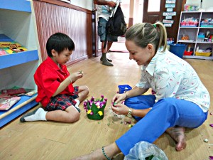 Building rafts for Loi Krathong, Chiang Mai, Thailand