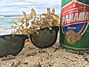 Panamanian beer on the beach in Bocas del Toro