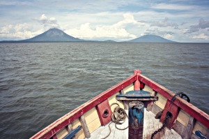 Isla de Ometepe from the ferry.