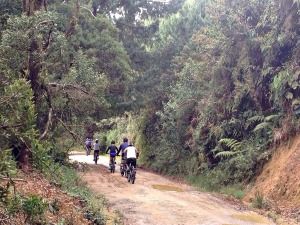 Heading off on our downhill mountain biking tour with Colombian Bike Junkies, Medellin