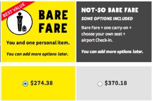 Spirit Airlines Bare Fare