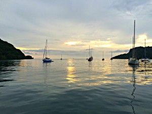 Sunset in the harbor, Portobelo, Panama