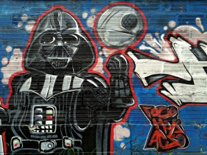 Darth Vader street art in Medellin, Colombia