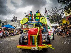 Colorful costumes at Carnival in Barranquilla, Colombia