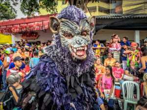 Colorful costumes at Carnival in Barranquilla, Colombia