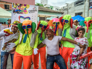 Colorful costumes at Carnival in Barranquilla, Colombia