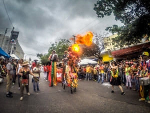 Colorful costumes at Carnival in Barranquilla, Colombia