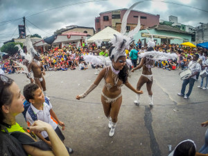 Colorful costumes at Carnival in Barranquilla, Colombia