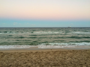 Brilliant colors at dusk on Fort Lauderdale Beach