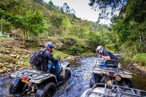 Riding ATVs in Guarne, Colombia