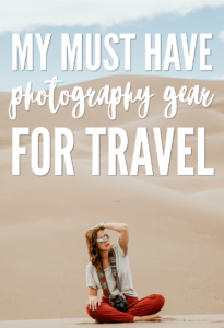 The photography gear I can't travel without! Cameras, lenses, and other accessories.