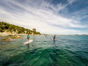 Stand up paddling with Camping Internacional de Calonge