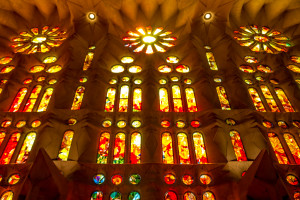 Stained glass windows of La Sagrada Familia, Barcelona