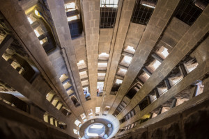 Inside spire of La Sagrada Familia