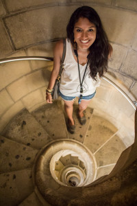 Inside spire of La Sagrada Familia