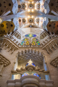 Inside La Sagrada Familia by Antoni Gaudí