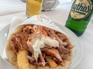 A gyros pita in Athens