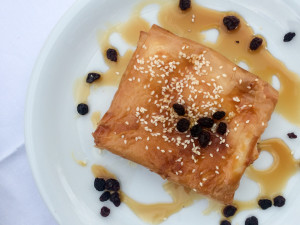 Phyllo-wrapped feta cheese in Greece