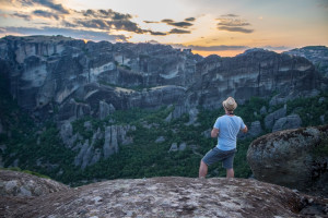 Sunset in Meteora, Greece