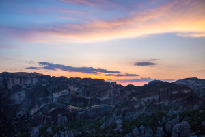 Sunset in Meteora, Greece