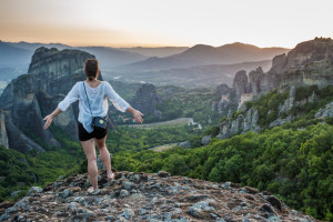 Sunset hike in Meteora, Greece