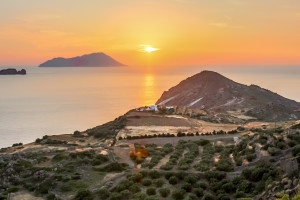 The village of Plaka, Milos, Greece