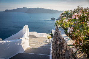 The village of Oia, Santorini, at sunset