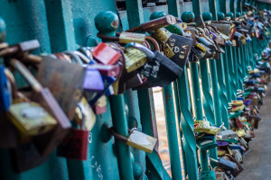 Love bridge in Wroclaw, Poland