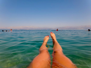 Floating in the Dead Sea