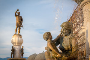 Warrior statue in Skopje, Macedonia