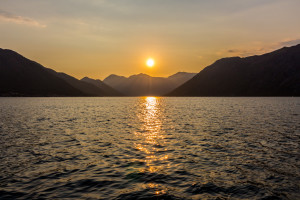 Sunset in the Bay of Kotor, Montenegro