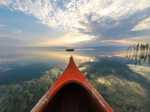 Canoeing on Lake Ohrid, Macedonia