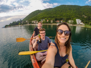 Canoeing on Lake Ohrid, Macedonia