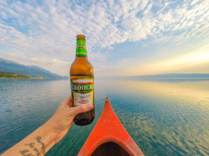 Canoeing on Lake Ohrid, Macedonia