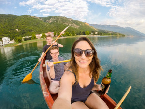 Canoeing on Lake Ohrid, Macedonia