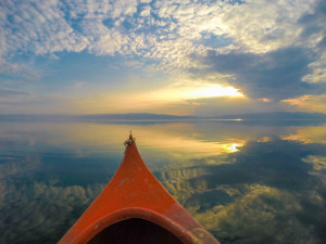 Canoeing on Lake Ohrid, Macedonia