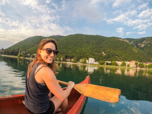 Canoeing on Lake Ohrid, Macedonia