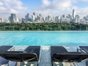 The pool view from the Sofitel So Bangkok