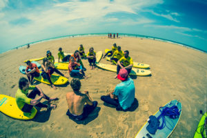 Learning to surf with UCPA Lacanau in France