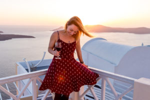 Sunset in Firostefani, Santorini, Greece