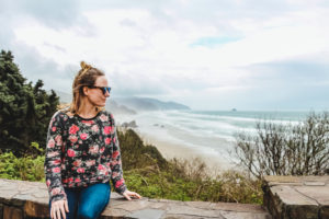 Driving along Highway 101 on the Oregon Coast