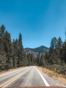 Driving the North Cascades Highway on the way to Winthrop Washington