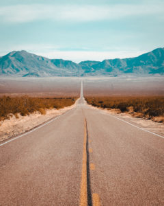 Driving through the Nevada desert