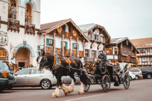 Ride in a horse-drawn carriage in Leavenworth, Washington