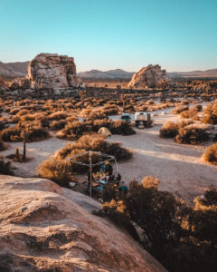 Waking early for morning yoga in Joshua Tree National Park