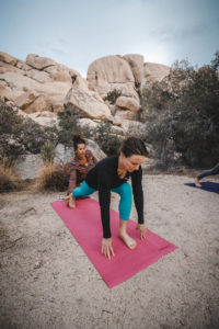 Morning yoga in Joshua Tree National Park with Motive Yoga Co.