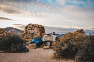 Waking early for morning yoga in Joshua Tree National Park