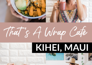 Healthy food in Kihei, Maui at That's A Wrap Cafe. Vegetarian and vegan-friendly, fresh local ingredients, kombucha on tap, gluten-free options, and delicious healthy desserts! Located in South Kihei.