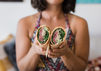 Healthy vegan wraps at That's A Wrap Cafe, Kihei, Maui